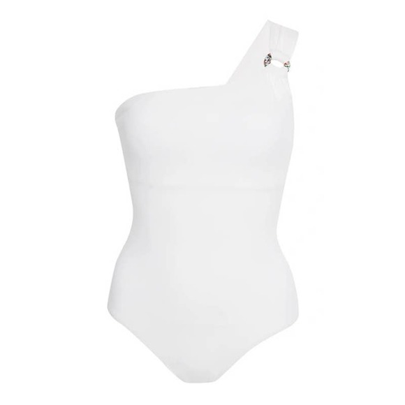 NWT Onia Jenna One-Shoulder One Piece Swimsuit in White Size Small - Picture 2 of 10
